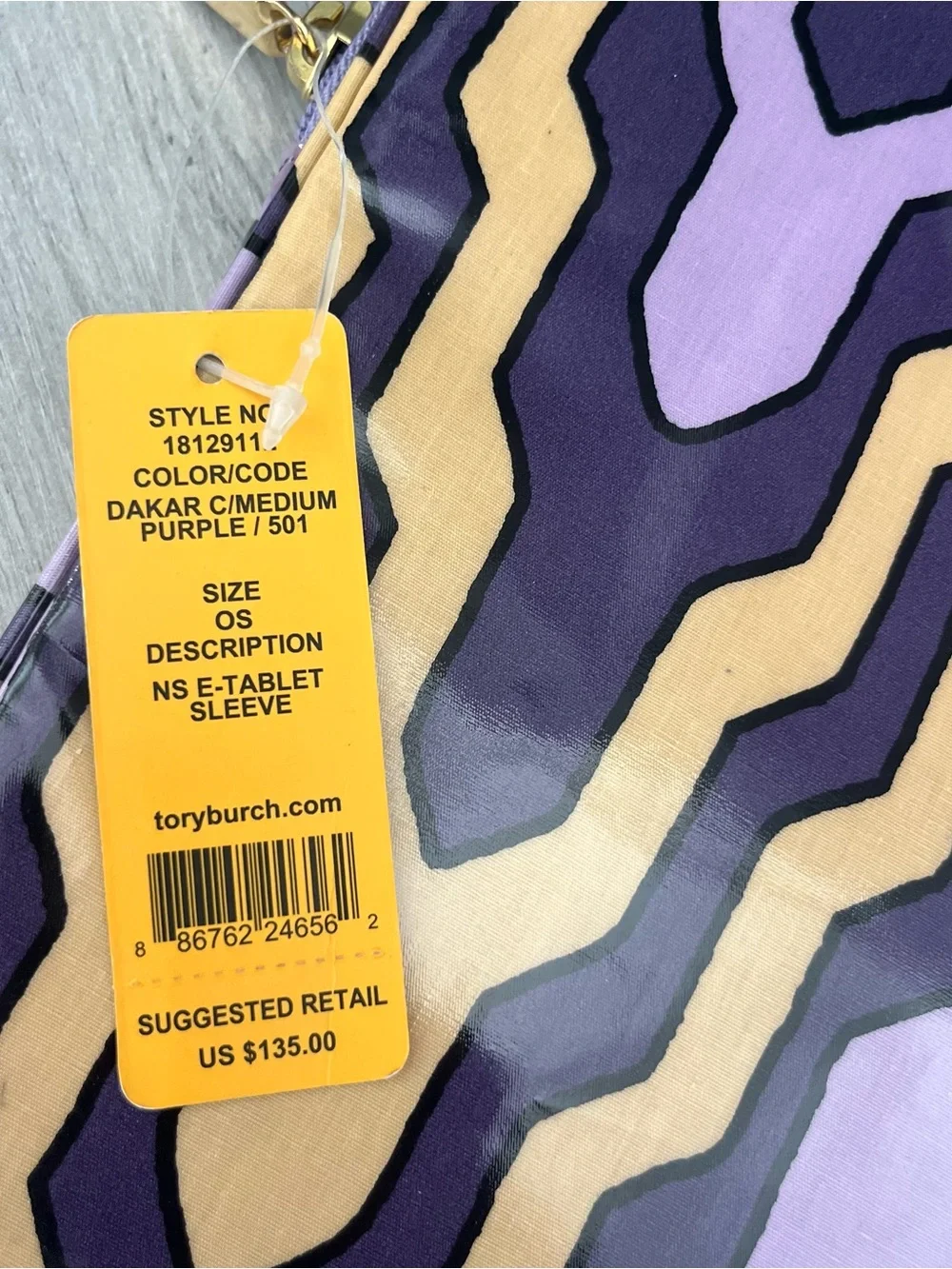 NWT Tory Burch Purple Geometric Tablet Sleeve iPad Case